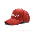 Capilla de béisbol de logotipo bordado de pana roja